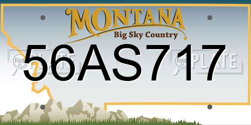 56AS717 Montana License Plate