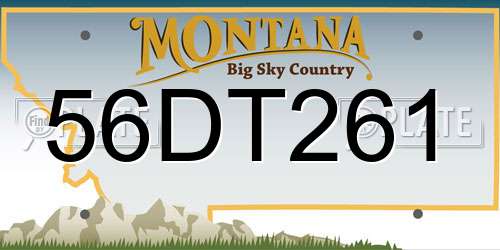 56DT261 Montana License Plate