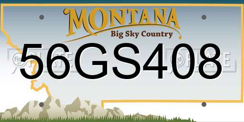 56GS408 Montana License Plate