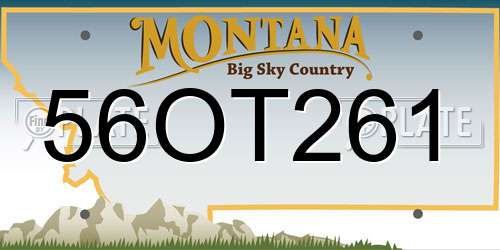 56OT261 Montana License Plate