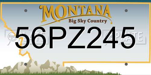 56PZ245 Montana License Plate