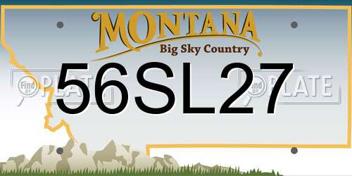 56SL27 Montana License Plate