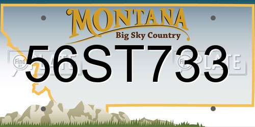 56ST733 Montana License Plate