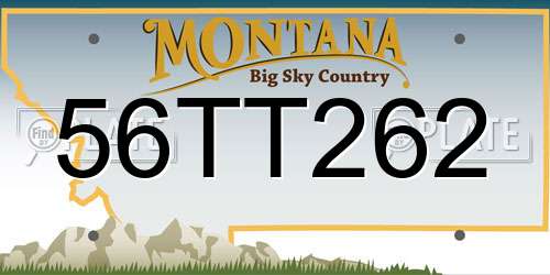 56TT262 Montana License Plate