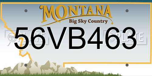 56VB463 Montana License Plate