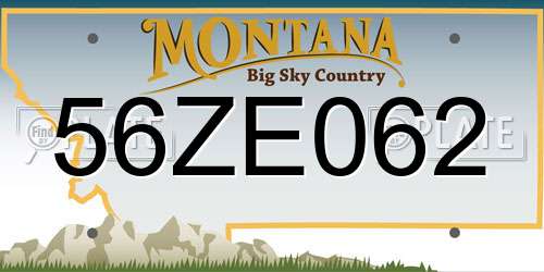 56ZE062 Montana License Plate