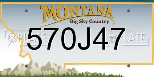 570J47 Montana License Plate