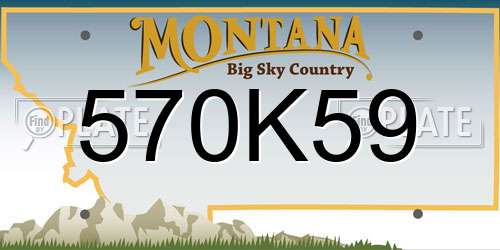 570K59 Montana License Plate