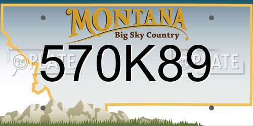 570K89 Montana License Plate