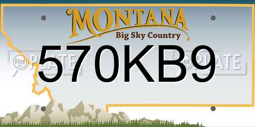 570KB9 Montana License Plate