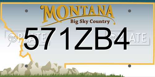 571ZB4 Montana License Plate