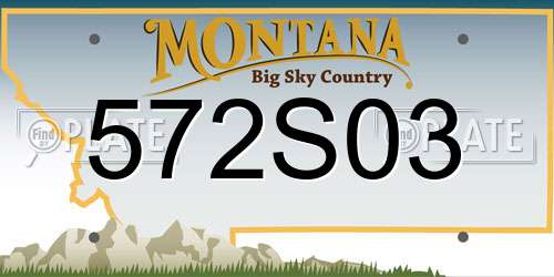 572S03 Montana License Plate