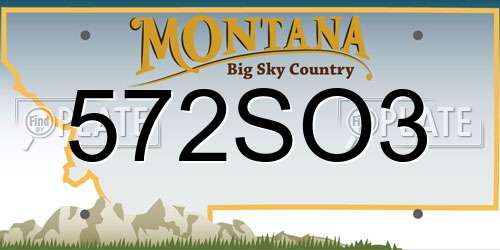 572SO3 Montana License Plate