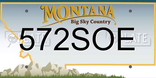 572SOE Montana License Plate