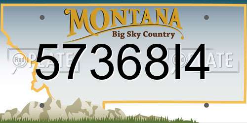 57368I4 Montana License Plate