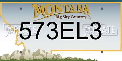 573EL3 Montana License Plate