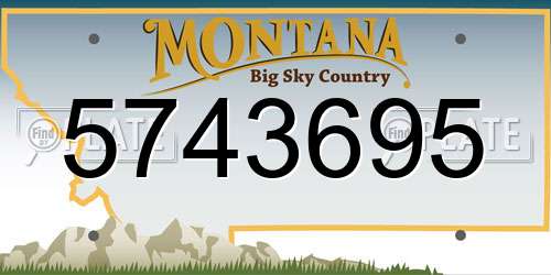 5743695 Montana License Plate