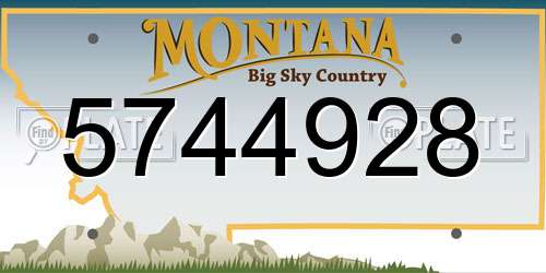 5744928 Montana License Plate