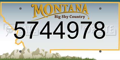 5744978 Montana License Plate