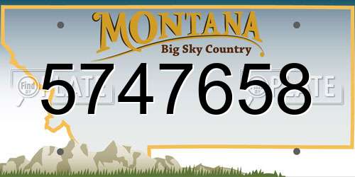 5747658 Montana License Plate