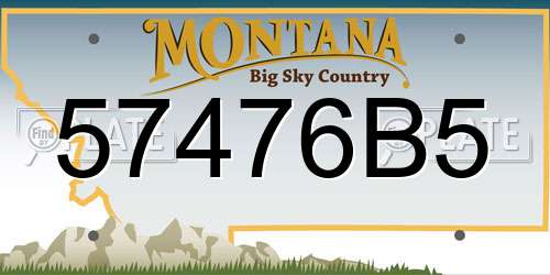 57476B5 Montana License Plate