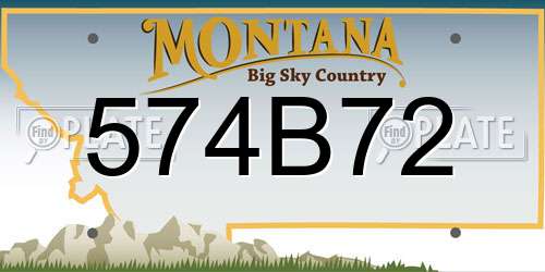 574B72 Montana License Plate