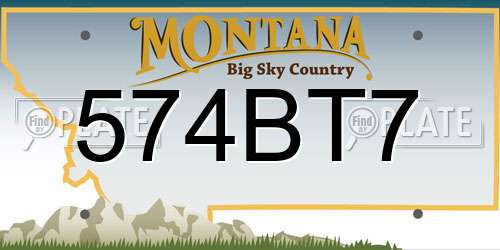 574BT7 Montana License Plate