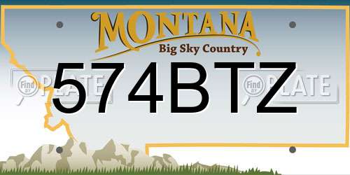 574BTZ Montana License Plate