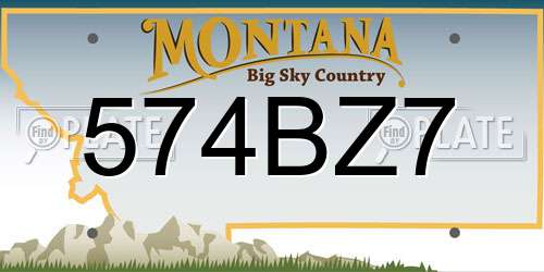574BZ7 Montana License Plate
