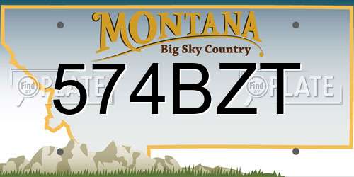 574BZT Montana License Plate