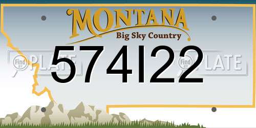574I22 Montana License Plate