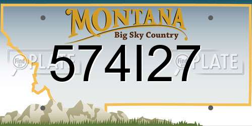 574I27 Montana License Plate