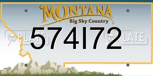 574I72 Montana License Plate