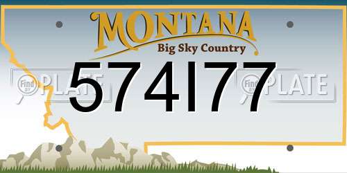 574I77 Montana License Plate