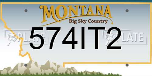 574IT2 Montana License Plate