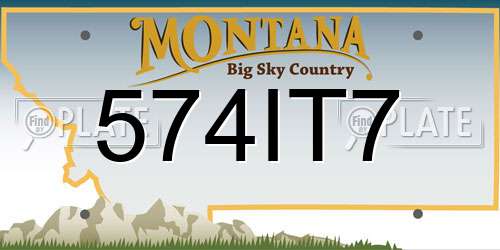 574IT7 Montana License Plate