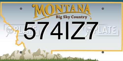 574IZ7 Montana License Plate