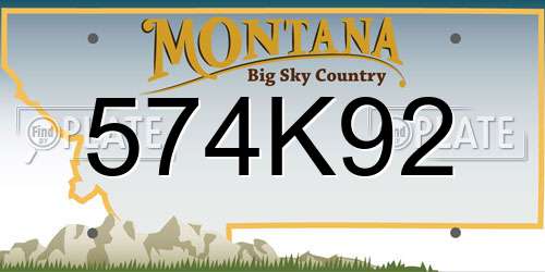 574K92 Montana License Plate