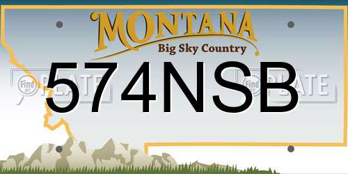 574NSB Montana License Plate