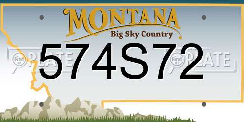 574S72 Montana License Plate