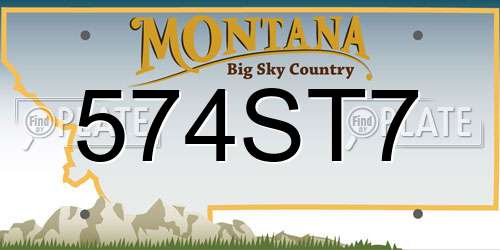 574ST7 Montana License Plate