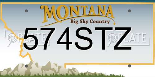 574STZ Montana License Plate