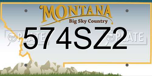 574SZ2 Montana License Plate