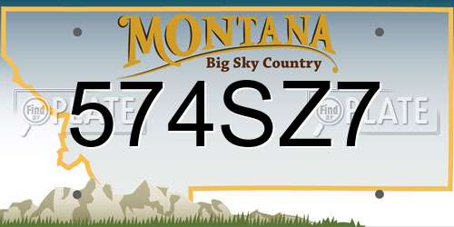 574SZ7 Montana License Plate
