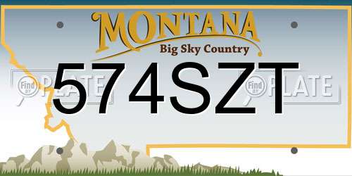 574SZT Montana License Plate