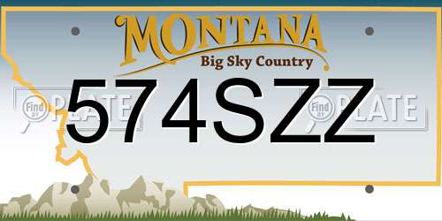 574SZZ Montana License Plate