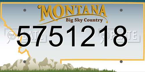 5751218 Montana License Plate