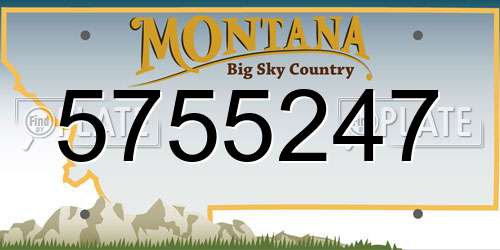 5755247 Montana License Plate