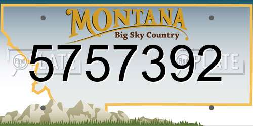5757392 Montana License Plate