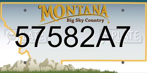 57582A7 Montana License Plate